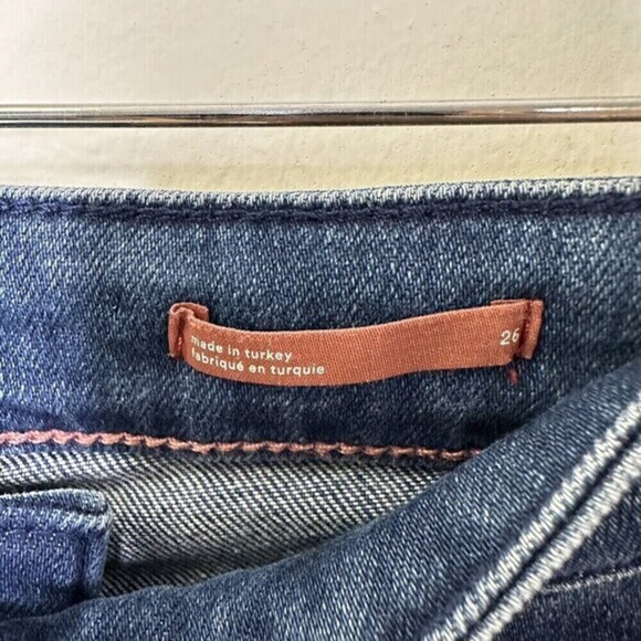 Pilcro and the Letterpress Flare Jeans Blue Dark Wash Stretch Women's Size 26T - Picture 8 of 12